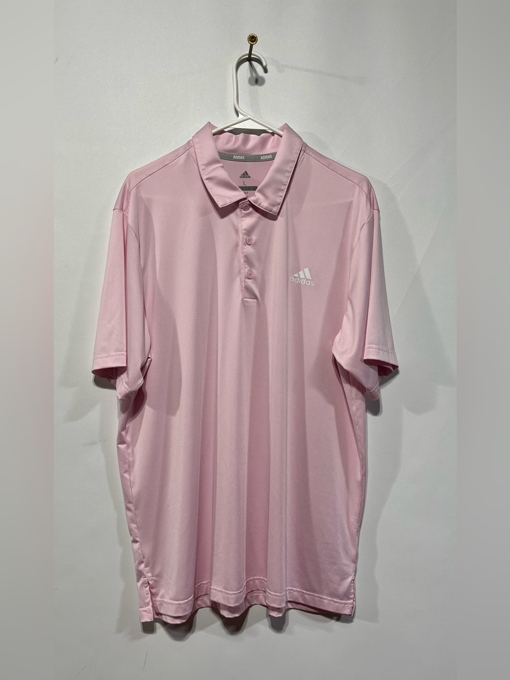 Adidas Golf Men’s Light Pink Polo Performance Shirt Size Large